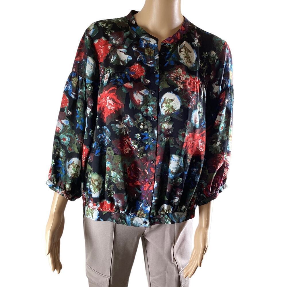 Kimchi blue button up multicolor floral print blouse women’s L